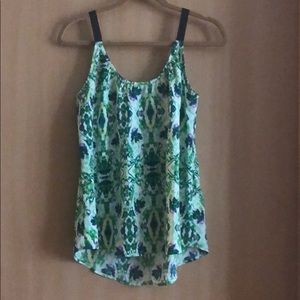 Green and purple tank top blouse